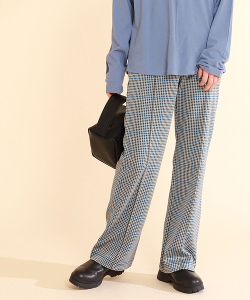 Ray BEAMS（レイビームス）の「Ray BEAMS / チェック ジャカード フレア パンツ（その他パンツ・レディース・ブラック/ベージュ・1/0）」の8枚目の写真