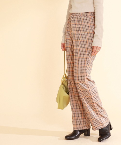 Ray BEAMS（レイビームス）の「Ray BEAMS / チェック ジャカード フレア パンツ（その他パンツ・レディース・ブラック/ベージュ・1/0）」の12枚目の写真