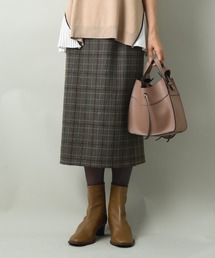 チェックナロースカート