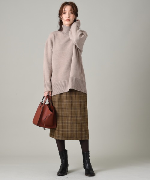 INTERPLANET（インタープラネット）の「チェックナロースカート（スカート・レディース・ブラック/ブラウン・FREE）」の6枚目の写真