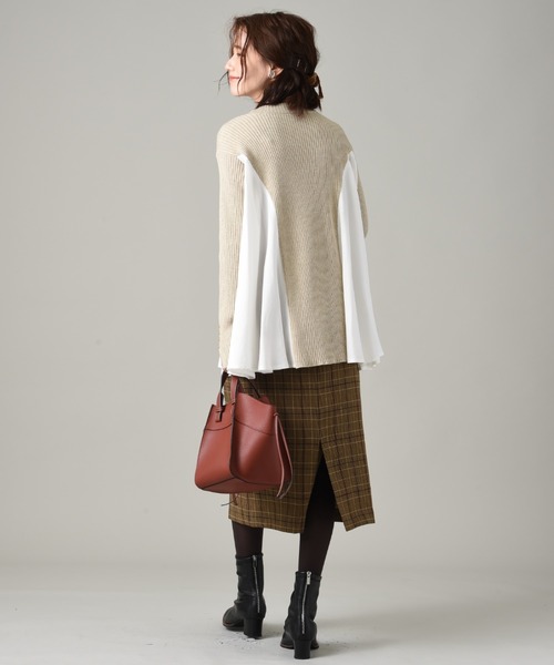 INTERPLANET（インタープラネット）の「チェックナロースカート（スカート・レディース・ブラック/ブラウン・FREE）」の8枚目の写真