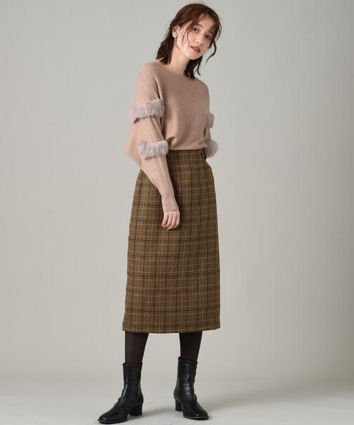 INTERPLANET（インタープラネット）の「チェックナロースカート（スカート・レディース・ブラック/ブラウン・FREE）」の22枚目の写真