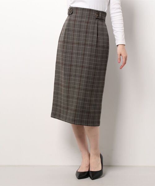 INTERPLANET（インタープラネット）の「チェックナロースカート（スカート・レディース・ブラック/ブラウン・FREE）」の21枚目の写真