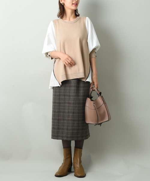 INTERPLANET（インタープラネット）の「チェックナロースカート（スカート・レディース・ブラック/ブラウン・FREE）」の13枚目の写真