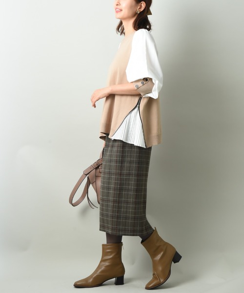 INTERPLANET（インタープラネット）の「チェックナロースカート（スカート・レディース・ブラック/ブラウン・FREE）」の14枚目の写真