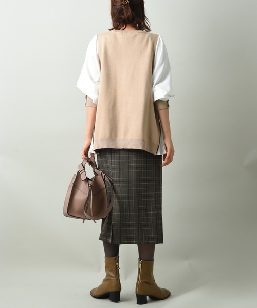 INTERPLANET（インタープラネット）の「チェックナロースカート（スカート・レディース・ブラック/ブラウン・FREE）」の15枚目の写真