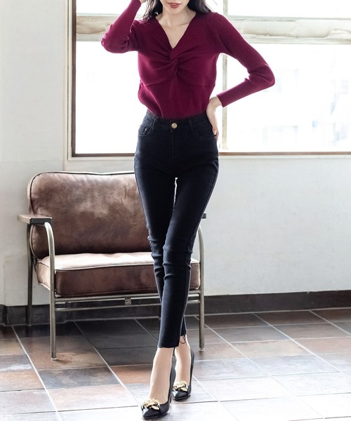 Julia Boutique（ジュリアブティック）の「ハイライズカットオフデニムパンツ/21520（デニムパンツ・レディース・ブラック/ネイビー/グレー/ブルー・LL/3L/S/M/L）」の17枚目の写真