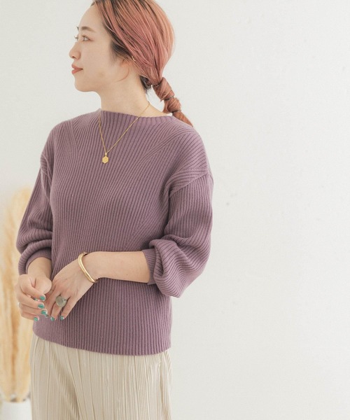 ITEMS URBANRESEARCH（アイテムズ アーバンリサーチ）の「ハイネックリブプルオーバー（ニット/セーター・レディース・ブラック/ミント/パープル/ブルー/オフホワイト/ブラウン/イエロー/ベージュ/グレー・FREE）」の8枚目の写真