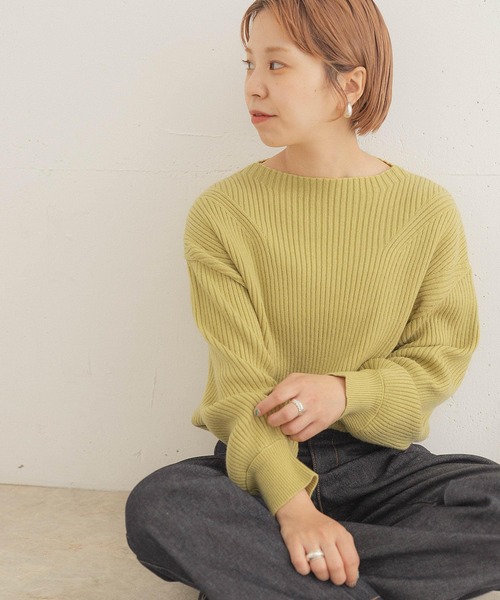 ITEMS URBANRESEARCH（アイテムズ アーバンリサーチ）の「ハイネックリブプルオーバー（ニット/セーター・レディース・ブラック/ミント/パープル/ブルー/オフホワイト/ブラウン/イエロー/ベージュ/グレー・FREE）」の15枚目の写真