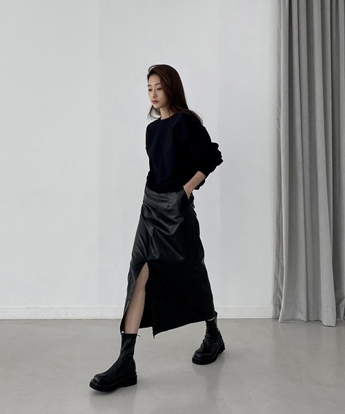 HALEY PESCA（ヘーリーペスカ）の「HALEY PESCA/ボリューム厚底 バックジップショートブーツ（ブーツ・レディース・ホワイト/ブラック・36/38/40）」の5枚目の写真