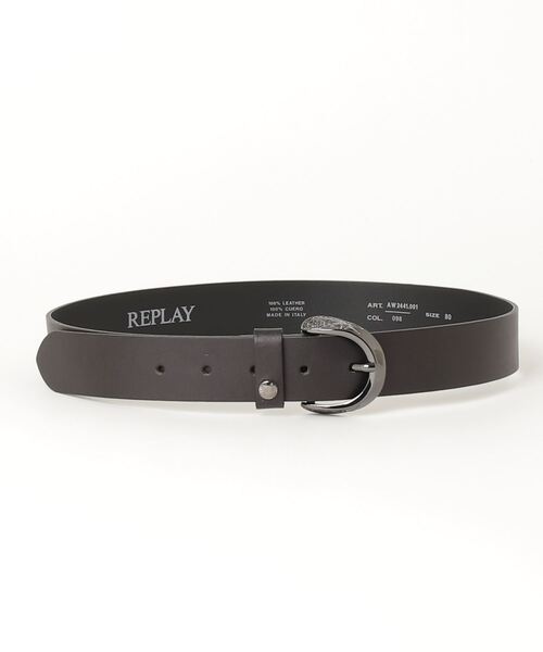 REPLAY(リプレイ)の「REPLAY/リプレイ/CRUST LEATHER BELT(ベルト・メンズ・ブラック/ブラウン・95/100/90/85/80)」の1枚目の写真