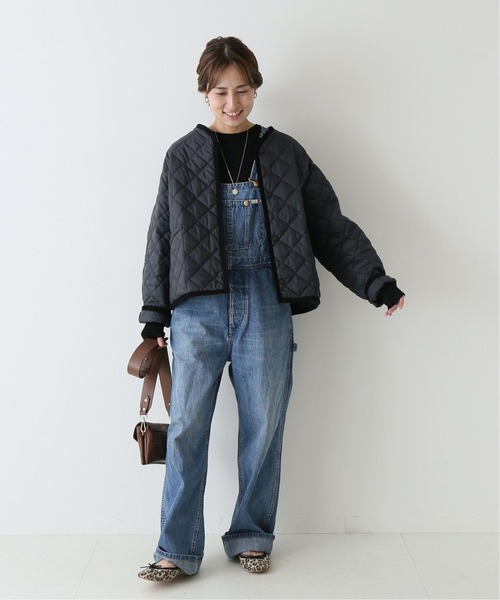 FRAMeWORK（フレームワーク）の「【LAVENHAM】 別注COLLARLESS ジャケット◆（ノーカラージャケット・レディース・ベージュ/ブラック・FREE）」の13枚目の写真