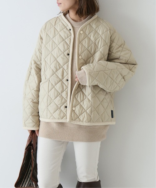 FRAMeWORK（フレームワーク）の「【LAVENHAM】 別注COLLARLESS ジャケット◆（ノーカラージャケット・レディース・ベージュ/ブラック・FREE）」の9枚目の写真