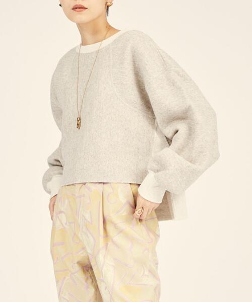 BRACTMENT(ブラクトメント)の「<BRACTMENT(ブラクトメント)>BM C/CEL 起毛裏毛 ショートプルオーバー / スウェット(スウェット・レディース・ナチュラル/ピンク/ワインレッド・FREE)」の2枚目の写真