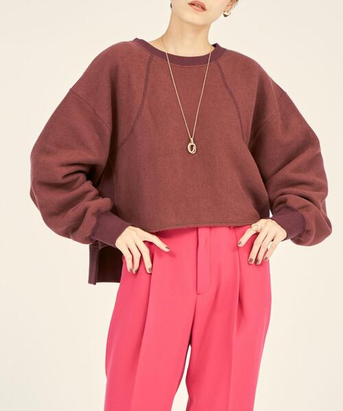 BRACTMENT(ブラクトメント)の「<BRACTMENT(ブラクトメント)>BM C/CEL 起毛裏毛 ショートプルオーバー / スウェット(スウェット・レディース・ナチュラル/ピンク/ワインレッド・FREE)」の20枚目の写真