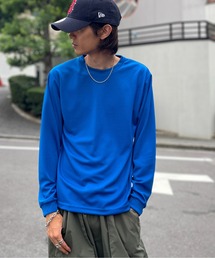 soerte メッシュ切り替えロングスリーブT グレー M soerte tシャツ MESH PANEL LONG SLEEVE TEE / メッシュ切り替え