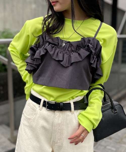 Printstar（プリントスター）の「一枚でも、重ねても。365日活躍【Printstar】mesh dry long sleeve t-shirt / メッシュドライロングスリーブTシャツ 長袖Tシャツ ロンT オーバーサイズ 無地 インナー UVカット 紫外線対策 00304（Tシャツ/カットソー・レディース・ホワイト/ブラック/ダークグレー/アーミー/グレー/ピンク/スモークピンク/イエロー/ミント/ライトブルー/ライトグリーン/ロイヤルブルー/レッド/バーガンディー/ネイビー/オリーブ/グリーン/ライトイエロー/パープル/ターコイズブルー/オレンジ・L/LL/M/S/3L）」の7枚目の写真