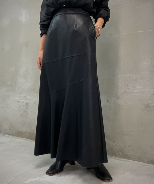 &g'aime(アンジェム)の「【&g’aime】レザーマーメイドスカート(スカート・レディース・オフホワイト/ブラック/モカ・FREE)」の1枚目の写真