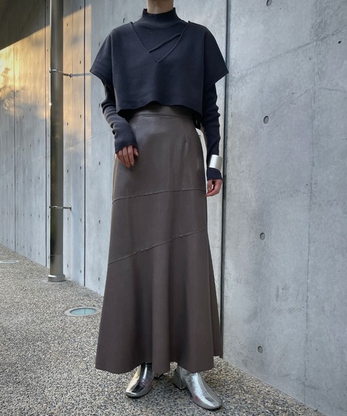 &g'aime(アンジェム)の「【&g’aime】レザーマーメイドスカート(スカート・レディース・オフホワイト/ブラック/モカ・FREE)」の17枚目の写真