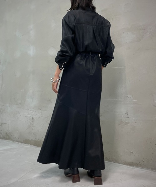 &g'aime(アンジェム)の「【&g’aime】レザーマーメイドスカート(スカート・レディース・オフホワイト/ブラック/モカ・FREE)」の11枚目の写真