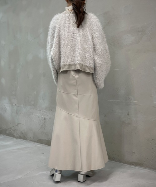 &g'aime(アンジェム)の「【&g’aime】レザーマーメイドスカート(スカート・レディース・オフホワイト/ブラック/モカ・FREE)」の5枚目の写真