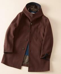 MEN'S MELROSE（メンズメルローズ）の「ジャージーメルトン フーデッドコート（ピーコート・メンズ・ブラウン系）」