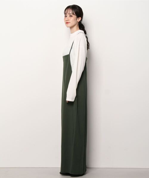 NAVY（ネイビー）の「長袖ニット+サロペット セット アンサンブル（ニット/セーター・レディース・ブルー/ピンク/ブラック/カーキ・L/M）」の6枚目の写真