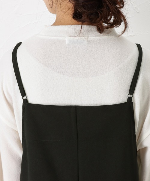 NAVY（ネイビー）の「長袖ニット+サロペット セット アンサンブル（ニット/セーター・レディース・ブルー/ピンク/ブラック/カーキ・L/M）」の21枚目の写真