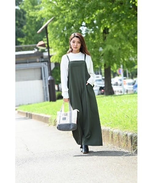 NAVY（ネイビー）の「長袖ニット+サロペット セット アンサンブル（ニット/セーター・レディース・ブルー/ピンク/ブラック/カーキ・L/M）」の9枚目の写真