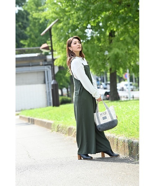 NAVY（ネイビー）の「長袖ニット+サロペット セット アンサンブル（ニット/セーター・レディース・ブルー/ピンク/ブラック/カーキ・L/M）」の10枚目の写真