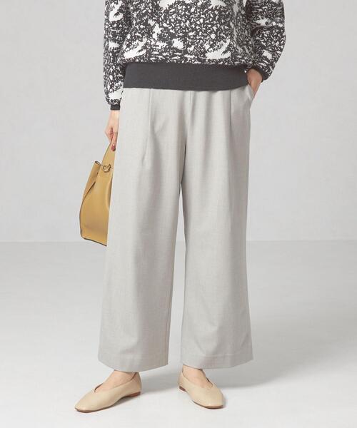 closet story（クローゼットストーリー）の「＜closet story（クローゼットストーリー）＞キモウ アジャスター ワイドパンツ -ウォッシャブル-（その他パンツ・レディース・ライトグレー/オフホワイト・FREE）」の2枚目の写真