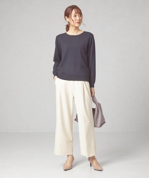 closet story（クローゼットストーリー）の「＜closet story（クローゼットストーリー）＞キモウ アジャスター ワイドパンツ -ウォッシャブル-（その他パンツ・レディース・ライトグレー/オフホワイト・FREE）」の13枚目の写真