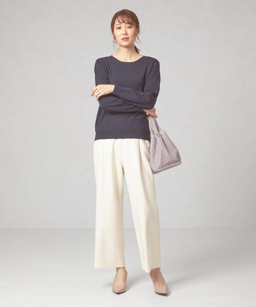 closet story（クローゼットストーリー）の「＜closet story（クローゼットストーリー）＞キモウ アジャスター ワイドパンツ -ウォッシャブル-（その他パンツ・レディース・ライトグレー/オフホワイト・FREE）」の14枚目の写真