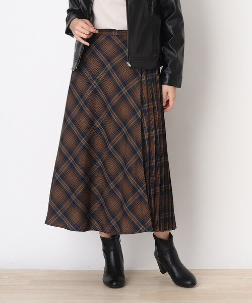 DRESKIP（ドレスキップ）の「◆ラップ風サイドプリ－ツチェック柄スカート（スカート・レディース・グレー系その他2/ライトイエロー系2/ワイン系1・02/03/04）」の3枚目の写真