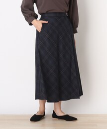 DRESKIP | ラップ風サイドプリ-ツチェック柄スカート(スカート)
