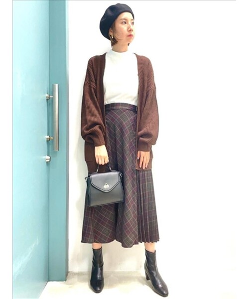 DRESKIP（ドレスキップ）の「◆ラップ風サイドプリ－ツチェック柄スカート（スカート・レディース・グレー系その他2/ライトイエロー系2/ワイン系1・02/03/04）」の5枚目の写真