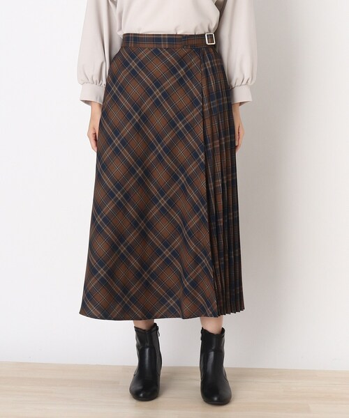 DRESKIP（ドレスキップ）の「◆ラップ風サイドプリ－ツチェック柄スカート（スカート・レディース・グレー系その他2/ライトイエロー系2/ワイン系1・02/03/04）」の6枚目の写真