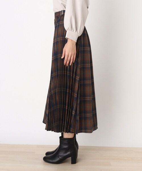 DRESKIP（ドレスキップ）の「◆ラップ風サイドプリ－ツチェック柄スカート（スカート・レディース・グレー系その他2/ライトイエロー系2/ワイン系1・02/03/04）」の12枚目の写真