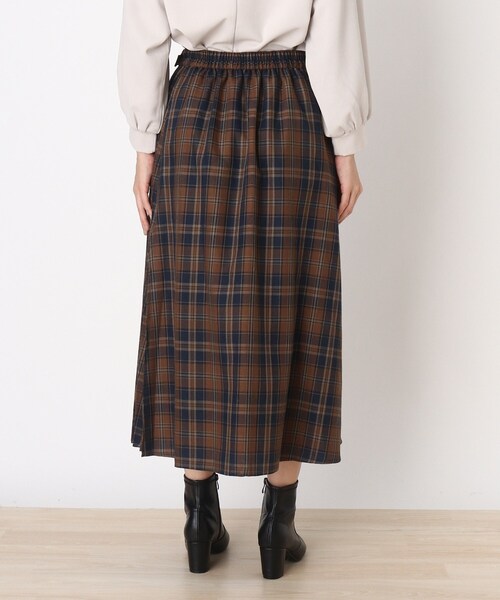 DRESKIP（ドレスキップ）の「◆ラップ風サイドプリ－ツチェック柄スカート（スカート・レディース・グレー系その他2/ライトイエロー系2/ワイン系1・02/03/04）」の13枚目の写真