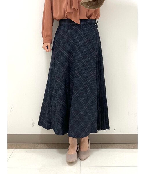 DRESKIP（ドレスキップ）の「◆ラップ風サイドプリ－ツチェック柄スカート（スカート・レディース・グレー系その他2/ライトイエロー系2/ワイン系1・02/03/04）」の21枚目の写真