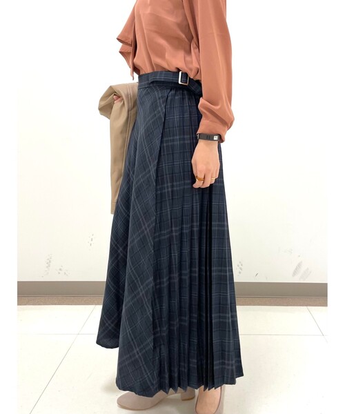 DRESKIP（ドレスキップ）の「◆ラップ風サイドプリ－ツチェック柄スカート（スカート・レディース・グレー系その他2/ライトイエロー系2/ワイン系1・02/03/04）」の22枚目の写真