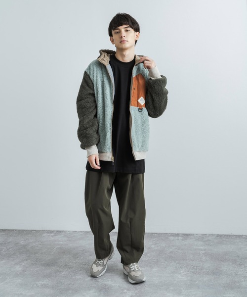 KRIFF MAYER（クリフメイヤー）の「KRIFF MAYER クリフメイヤー マルチウェイフリースボアジャケット 2WAYリバーシブルジップパーカー（ブルゾン・メンズ・ブラック/サックスブルー/ネイビー/ブラウン/ベージュ/マルチ・M/L/XL）」の7枚目の写真
