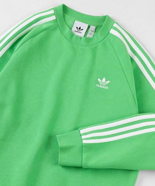 adidas(アディダス)の「【adidas/アディダス】トレフォイル ワンポイント スリーストライプス スウェット/オリジナルス(スウェット・レディース・グリーン/ブラック・L/M/XL)」の2枚目の写真