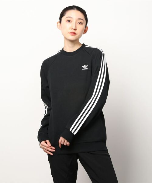 adidas(アディダス)の「【adidas/アディダス】トレフォイル ワンポイント スリーストライプス スウェット/オリジナルス(スウェット・レディース・グリーン/ブラック・L/M/XL)」の11枚目の写真