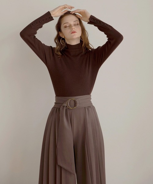 MIELI INVARIANT（ミエリインヴァリアント）の「Smooth Soft Turtle Knit（ニット/セーター・レディース・モカ/ブラウン/ブラック/アイボリー・FREE）」の12枚目の写真