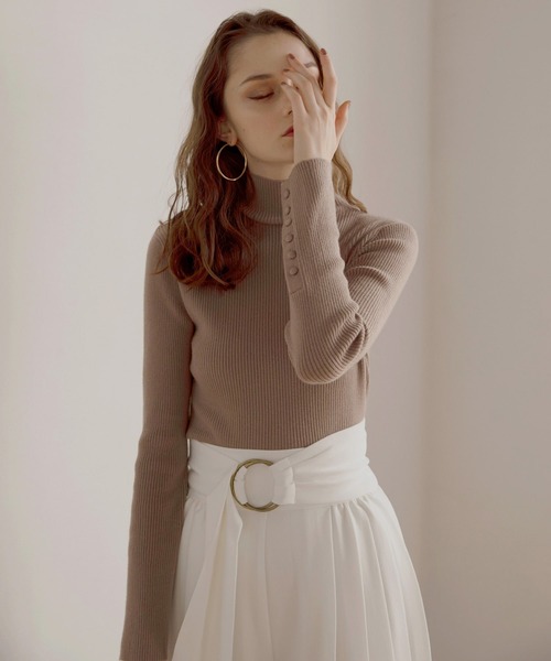 MIELI INVARIANT（ミエリインヴァリアント）の「Smooth Soft Turtle Knit（ニット/セーター・レディース・モカ/ブラウン/ブラック/アイボリー・FREE）」の14枚目の写真