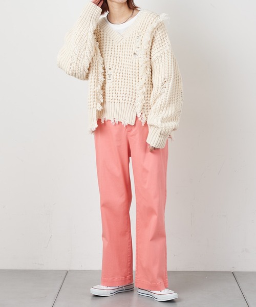 CIAOPANIC TYPY（チャオパニックティピー）の「光沢チノカラーパンツ（チノパンツ・レディース・ブラック/ベージュ/ダークグリーン/ピンク・SMALL/MEDIUM/LARGE）」の13枚目の写真