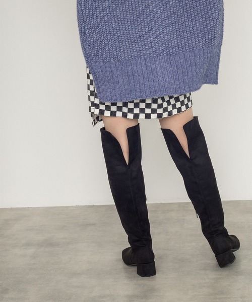 w closet（ダブルクローゼット）の「ラップ風ミニスカート（スカート・レディース・ダークグレー/ダークオレンジ/ブラック×ホワイト/グリーン・FREE）」の12枚目の写真