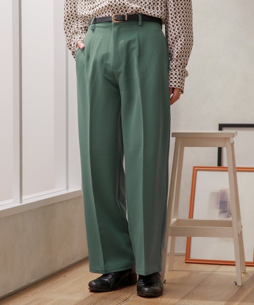 Adoon plain（アドーンプレーン）の「【Adoon plain】センタープレスワイドパンツ（その他パンツ・メンズ・ブラック/グレー系その他/グリーン系その他/スモーキーグリーン系・SMALL/MEDIUM/LARGE）」の4枚目の写真