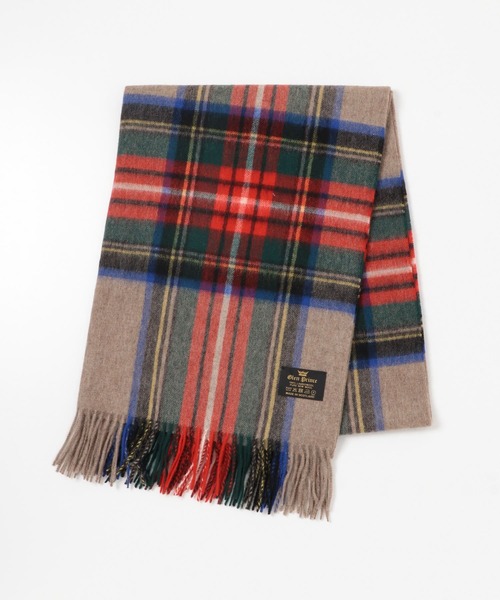 Glen Prince（グレンプリンス）の「Glen Prince　ウールチェックストール（マフラー・レディース・ホワイト/ブラック/モカ・ONE）」の9枚目の写真